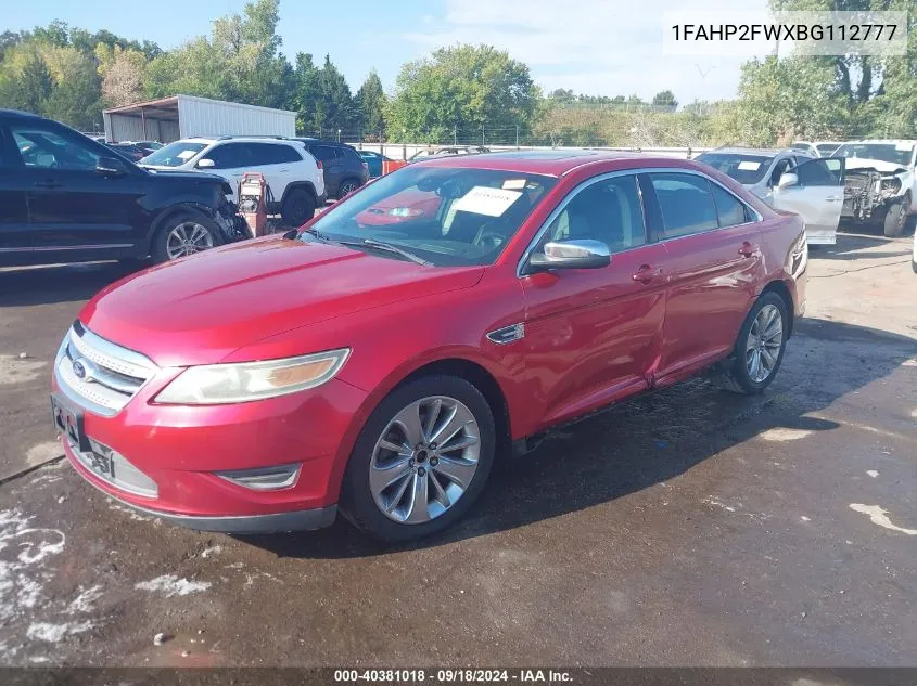 2011 Ford Taurus Limited VIN: 1FAHP2FWXBG112777 Lot: 40381018