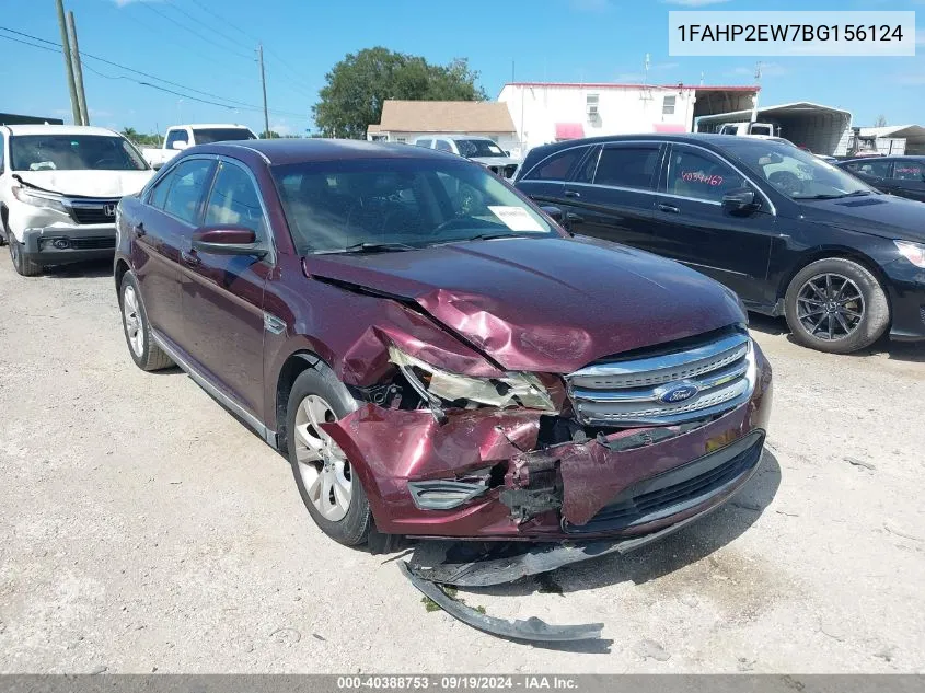 2011 Ford Taurus Sel VIN: 1FAHP2EW7BG156124 Lot: 40388753