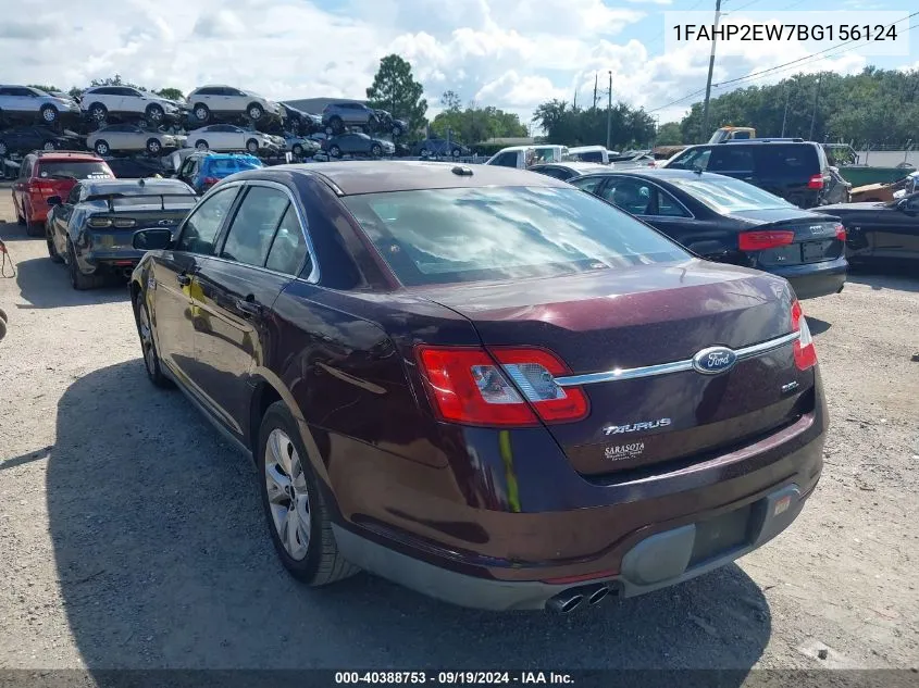 1FAHP2EW7BG156124 2011 Ford Taurus Sel