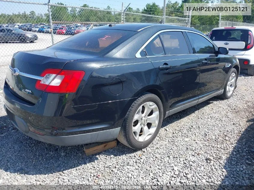 2011 Ford Taurus Sel VIN: 1FAHP2EW0BG125121 Lot: 40394975