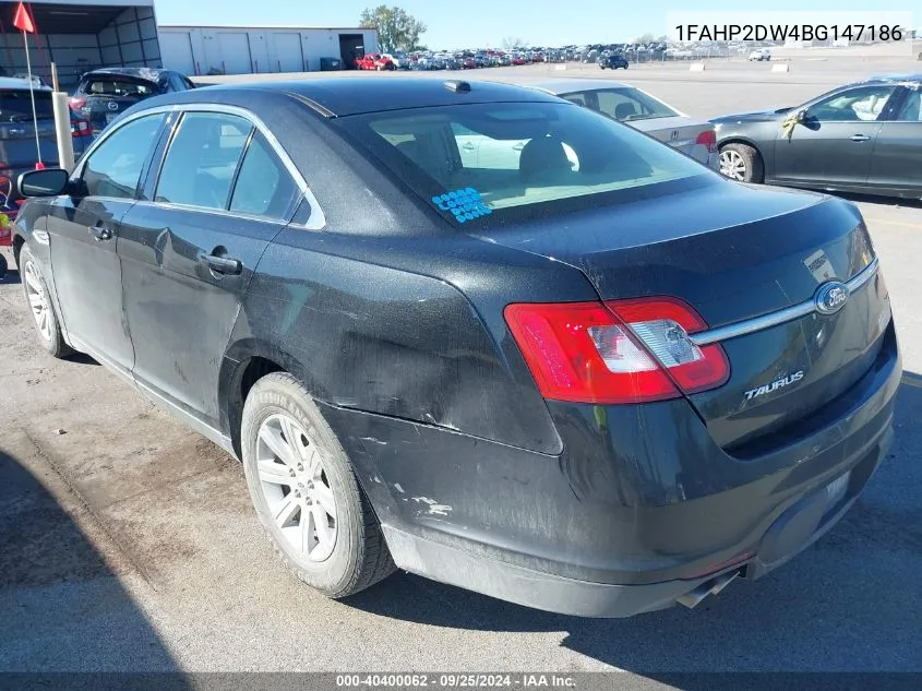 2011 Ford Taurus Se VIN: 1FAHP2DW4BG147186 Lot: 40400062