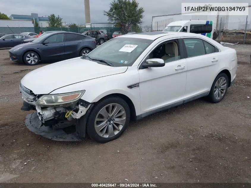 2011 Ford Taurus Limited VIN: 1FAHP2FW0BG134769 Lot: 40425647