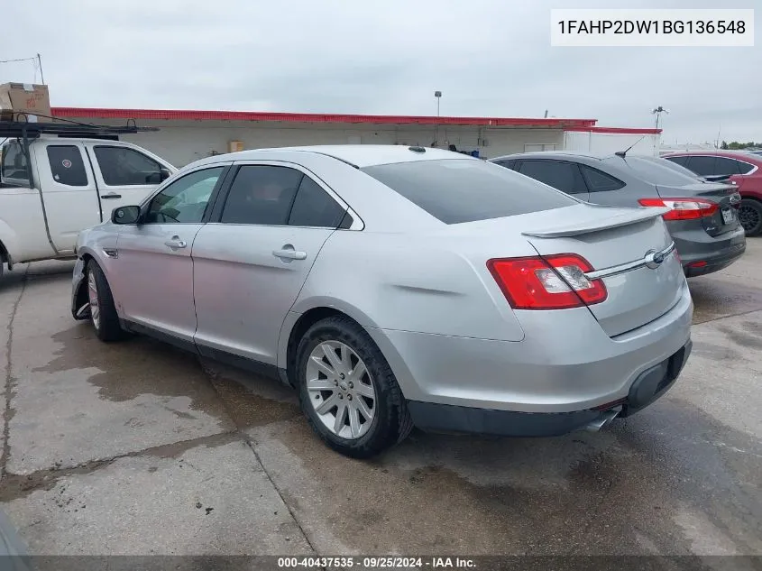 1FAHP2DW1BG136548 2011 Ford Taurus Se