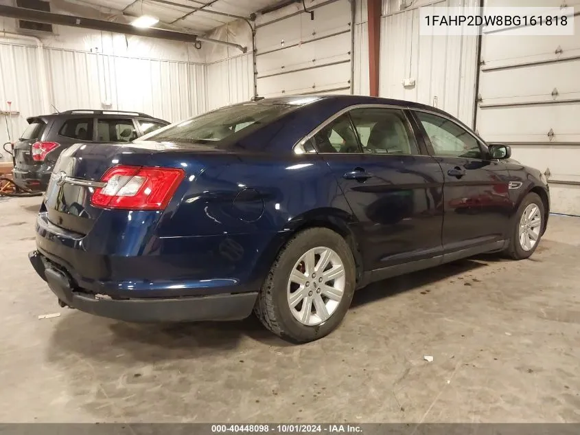 2011 Ford Taurus Se VIN: 1FAHP2DW8BG161818 Lot: 40448098