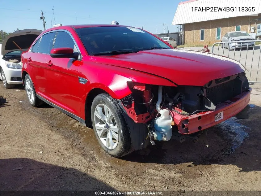 2011 Ford Taurus Sel VIN: 1FAHP2EW4BG118365 Lot: 40463076