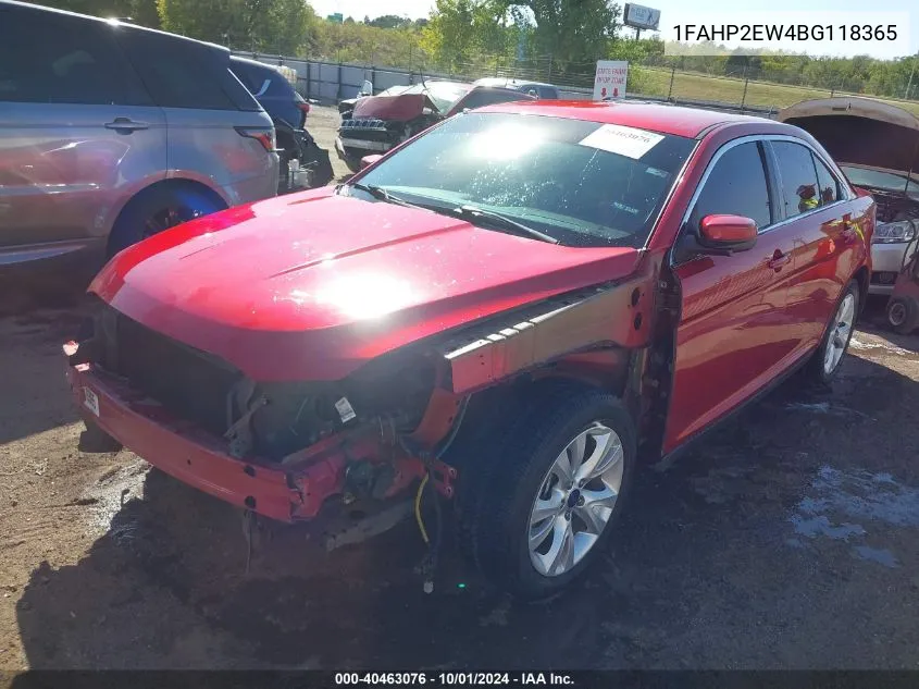 2011 Ford Taurus Sel VIN: 1FAHP2EW4BG118365 Lot: 40463076