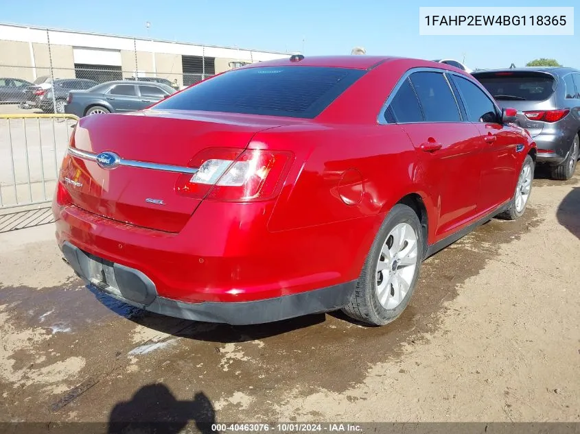 2011 Ford Taurus Sel VIN: 1FAHP2EW4BG118365 Lot: 40463076