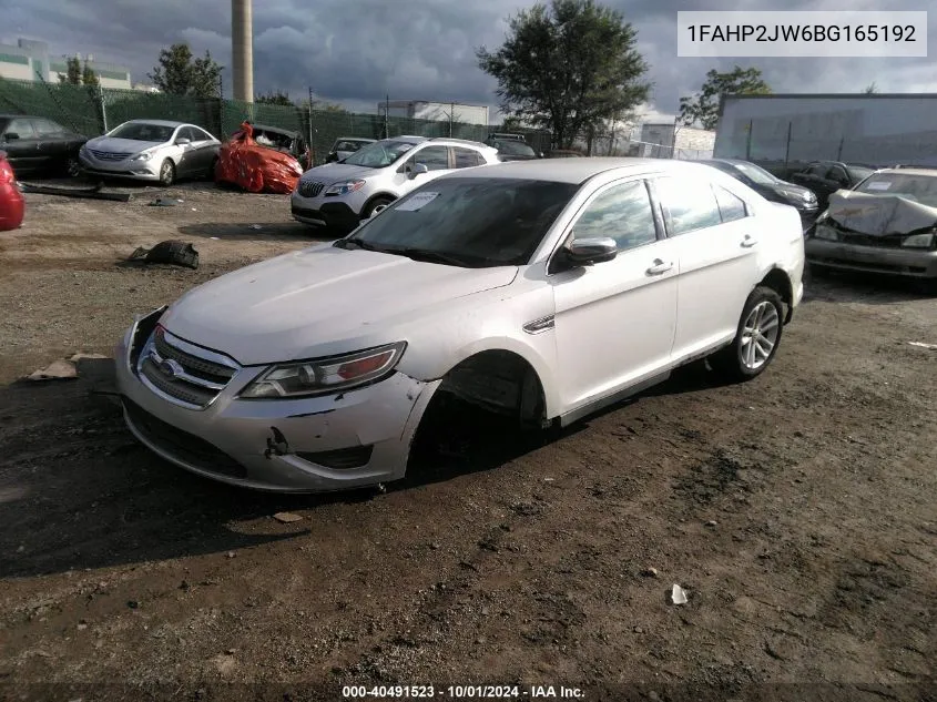 2011 Ford Taurus Limited VIN: 1FAHP2JW6BG165192 Lot: 40491523