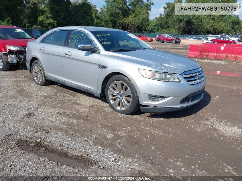 2011 Ford Taurus Limited VIN: 1FAHP2FW4BG150778 Lot: 40493147