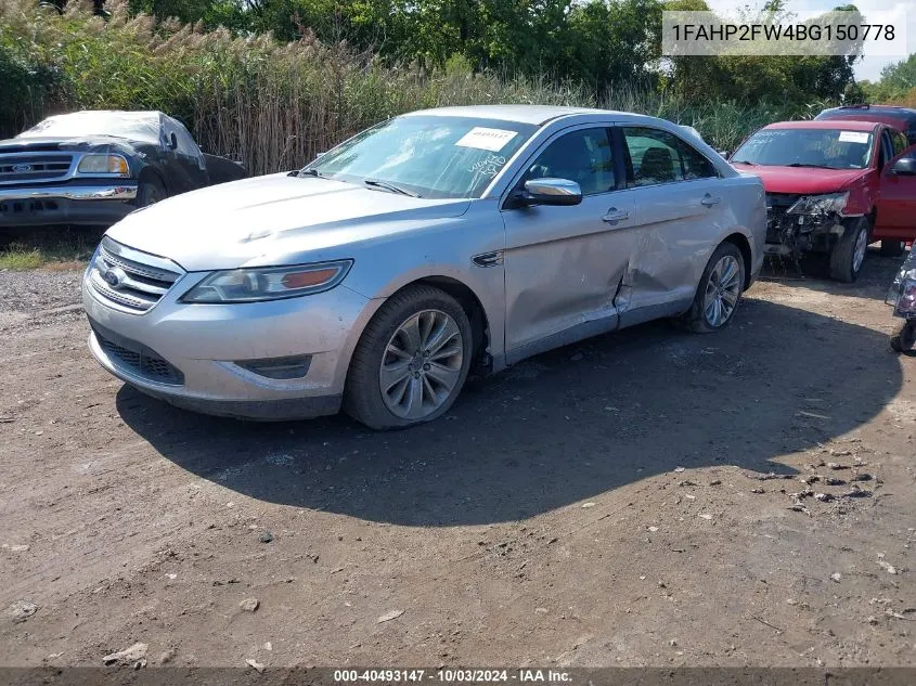 2011 Ford Taurus Limited VIN: 1FAHP2FW4BG150778 Lot: 40493147