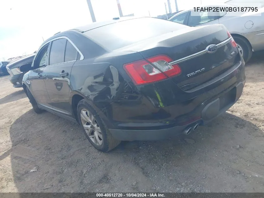 2011 Ford Taurus Sel VIN: 1FAHP2EW0BG187795 Lot: 40512720