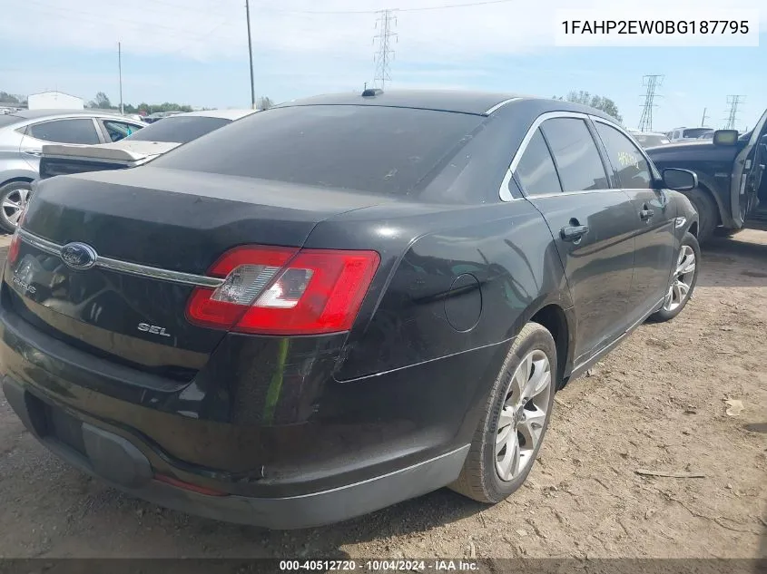 2011 Ford Taurus Sel VIN: 1FAHP2EW0BG187795 Lot: 40512720