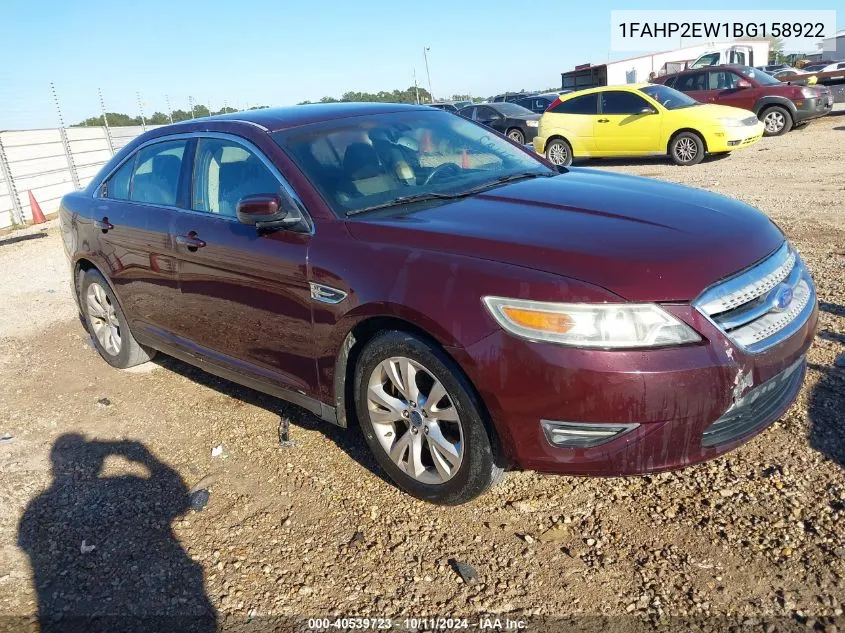 2011 Ford Taurus Sel VIN: 1FAHP2EW1BG158922 Lot: 40539723