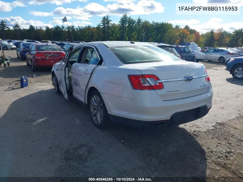 1FAHP2FW8BG115953 2011 Ford Taurus Limited