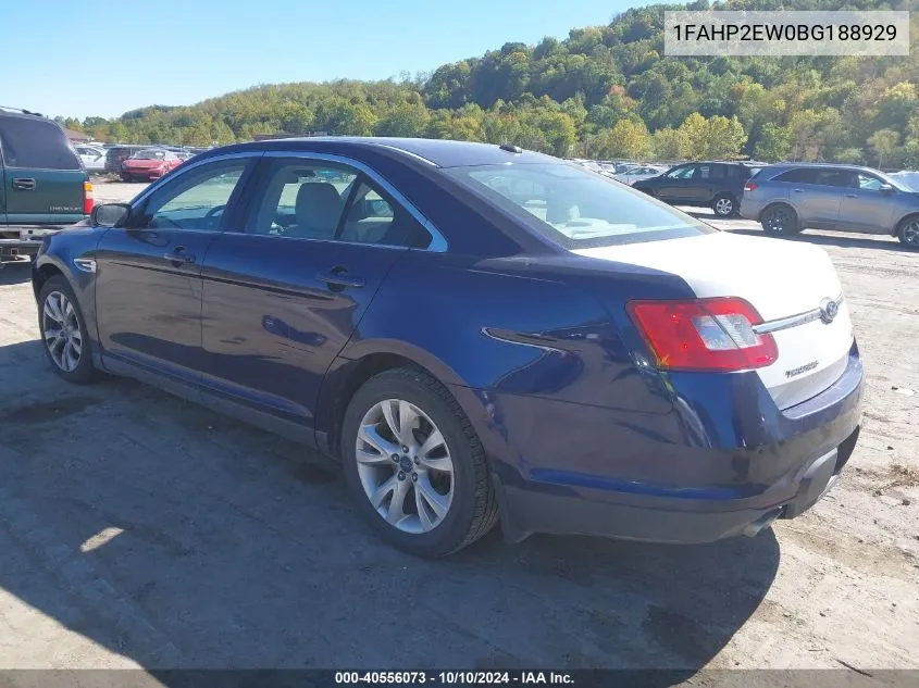 2011 Ford Taurus Sel VIN: 1FAHP2EW0BG188929 Lot: 40556073