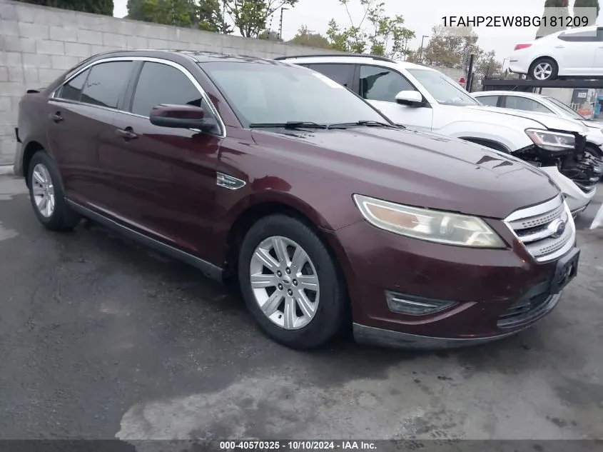 2011 Ford Taurus Sel VIN: 1FAHP2EW8BG181209 Lot: 40570325