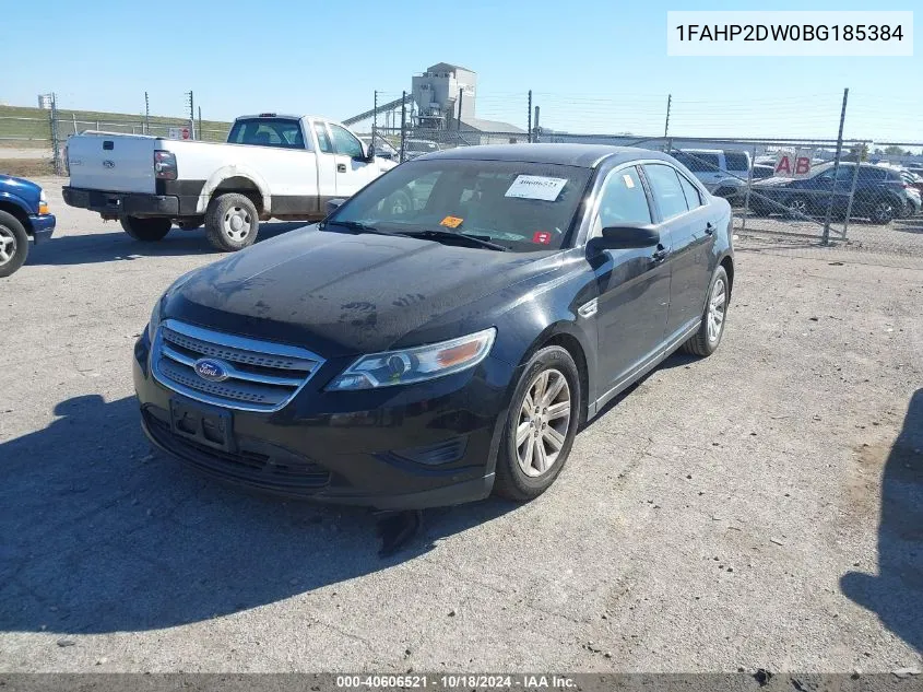 2011 Ford Taurus Se VIN: 1FAHP2DW0BG185384 Lot: 40606521