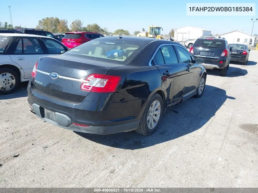 2011 Ford Taurus Se VIN: 1FAHP2DW0BG185384 Lot: 40606521