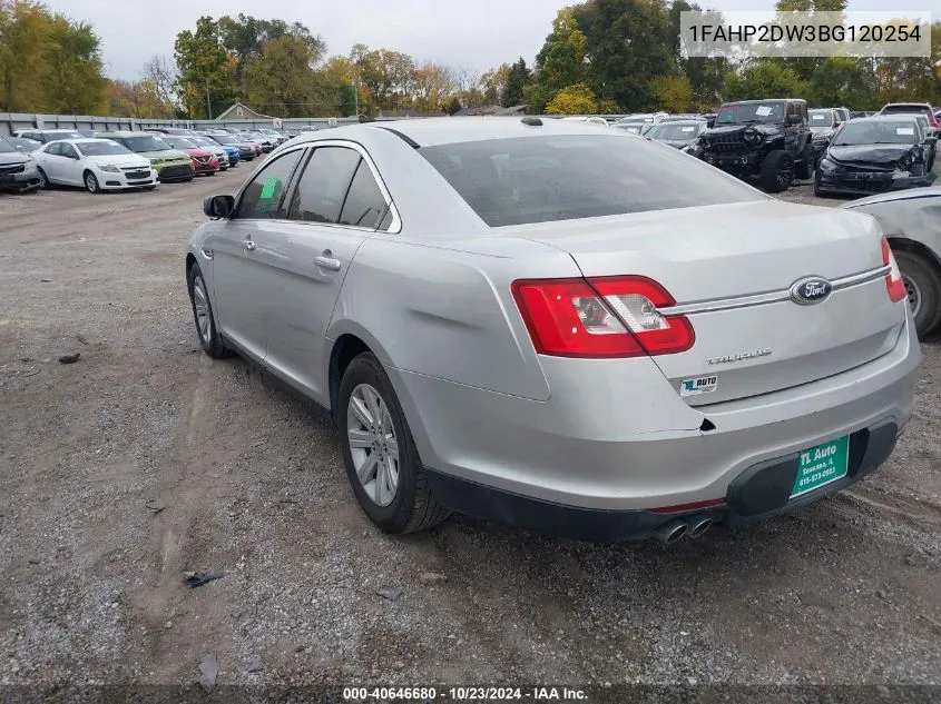 2011 Ford Taurus Se VIN: 1FAHP2DW3BG120254 Lot: 40646680