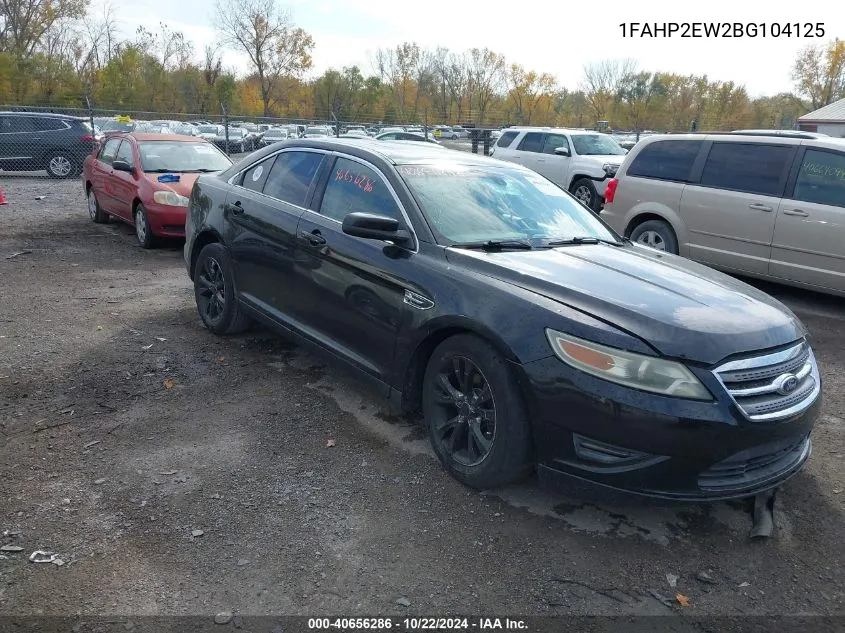 2011 Ford Taurus Sel VIN: 1FAHP2EW2BG104125 Lot: 40656286