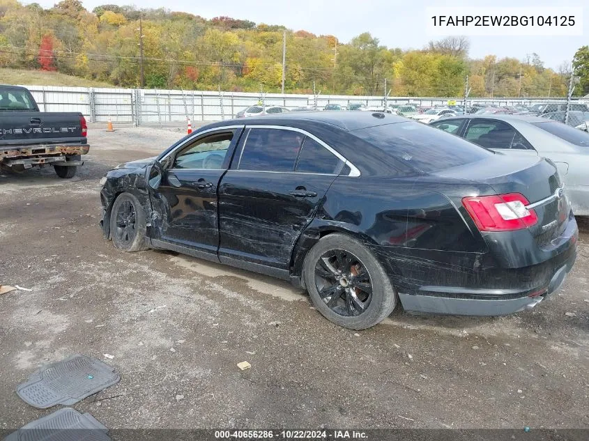 2011 Ford Taurus Sel VIN: 1FAHP2EW2BG104125 Lot: 40656286