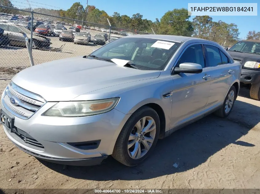 2011 Ford Taurus Sel VIN: 1FAHP2EW8BG184241 Lot: 40664700