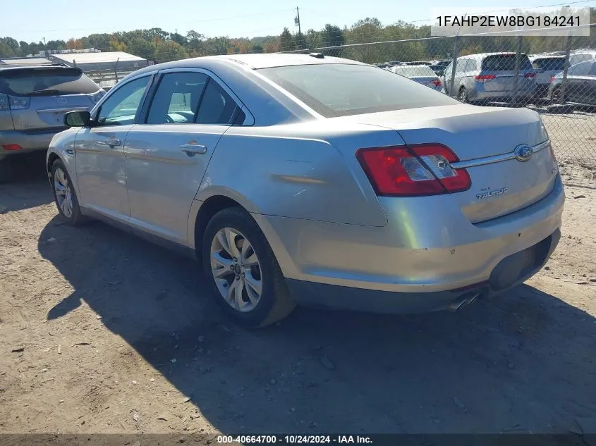 2011 Ford Taurus Sel VIN: 1FAHP2EW8BG184241 Lot: 40664700