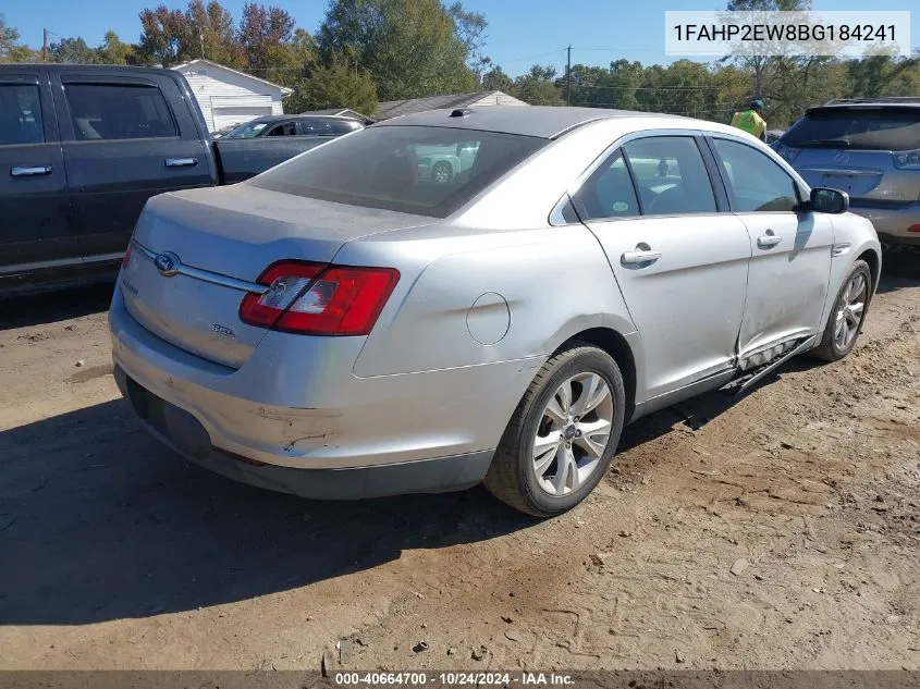 2011 Ford Taurus Sel VIN: 1FAHP2EW8BG184241 Lot: 40664700