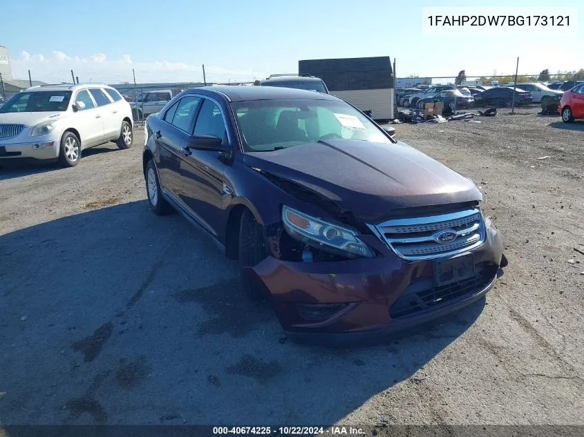 2011 Ford Taurus Se VIN: 1FAHP2DW7BG173121 Lot: 40674225