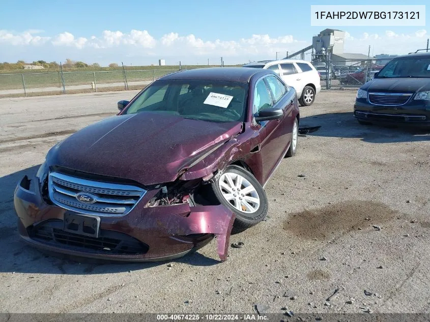 2011 Ford Taurus Se VIN: 1FAHP2DW7BG173121 Lot: 40674225