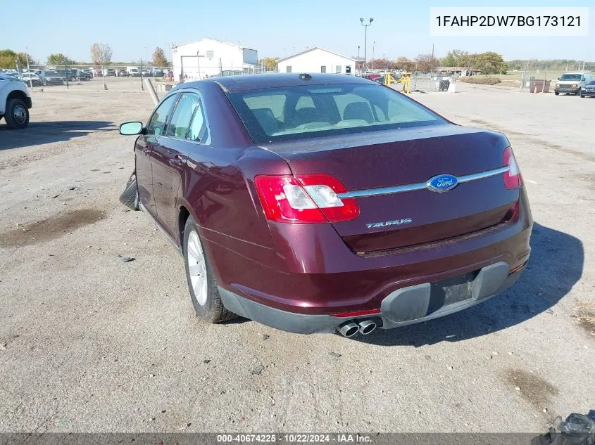 2011 Ford Taurus Se VIN: 1FAHP2DW7BG173121 Lot: 40674225