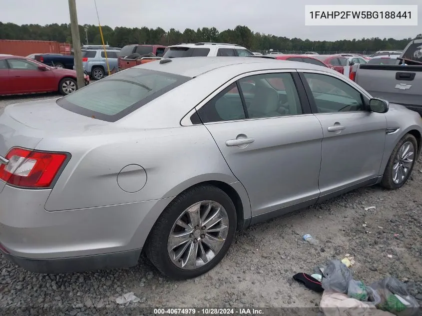 2011 Ford Taurus Limited VIN: 1FAHP2FW5BG188441 Lot: 40674979