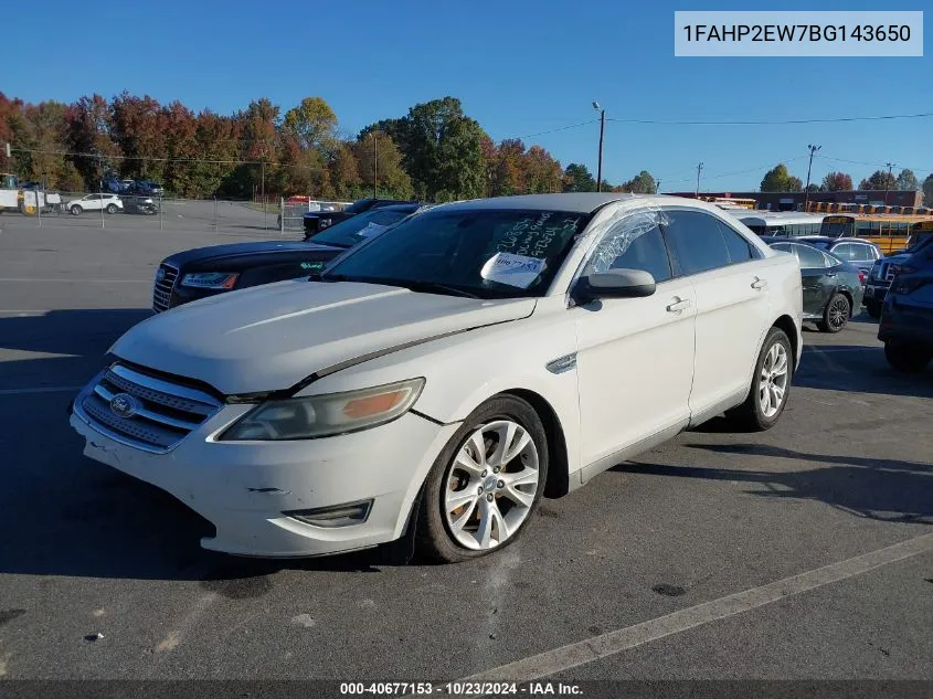 2011 Ford Taurus Sel VIN: 1FAHP2EW7BG143650 Lot: 40677153