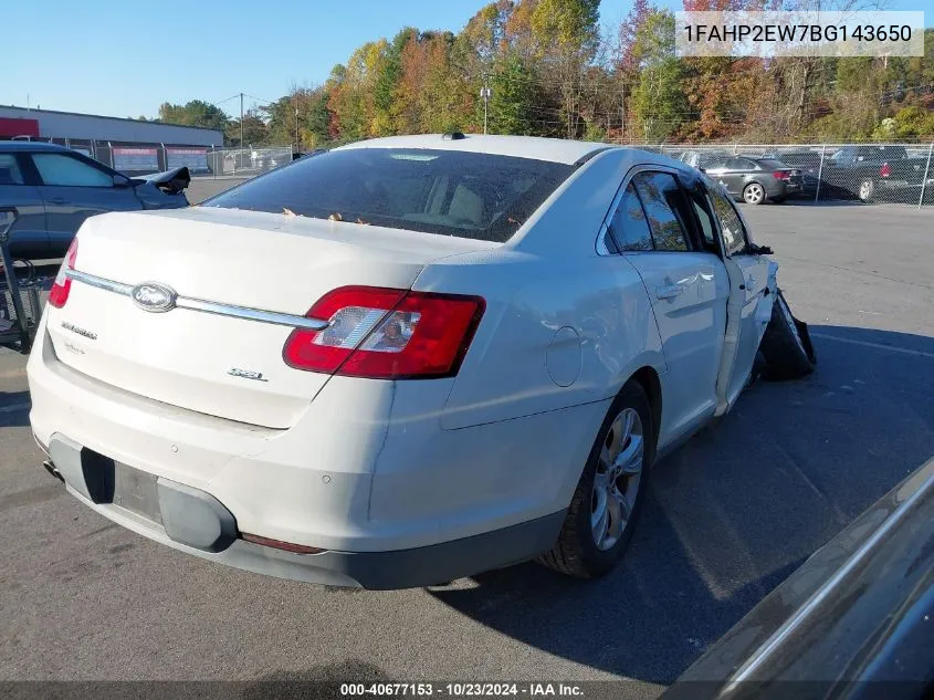 2011 Ford Taurus Sel VIN: 1FAHP2EW7BG143650 Lot: 40677153