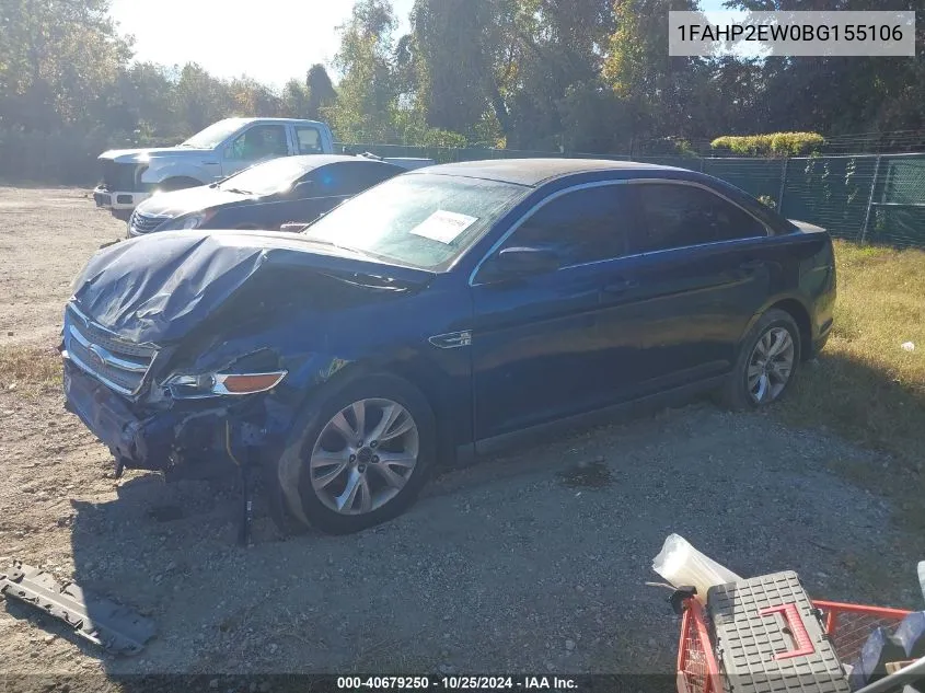 2011 Ford Taurus Sel VIN: 1FAHP2EW0BG155106 Lot: 40679250