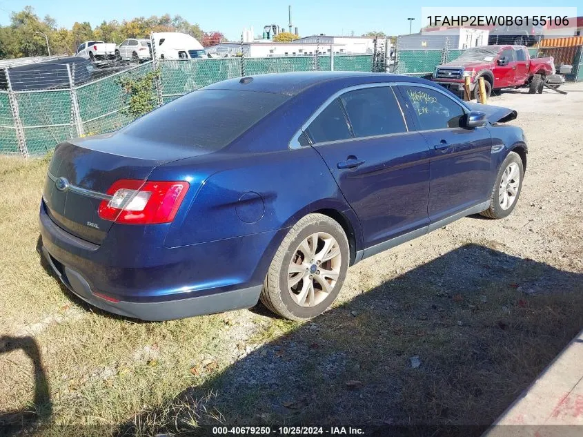 2011 Ford Taurus Sel VIN: 1FAHP2EW0BG155106 Lot: 40679250