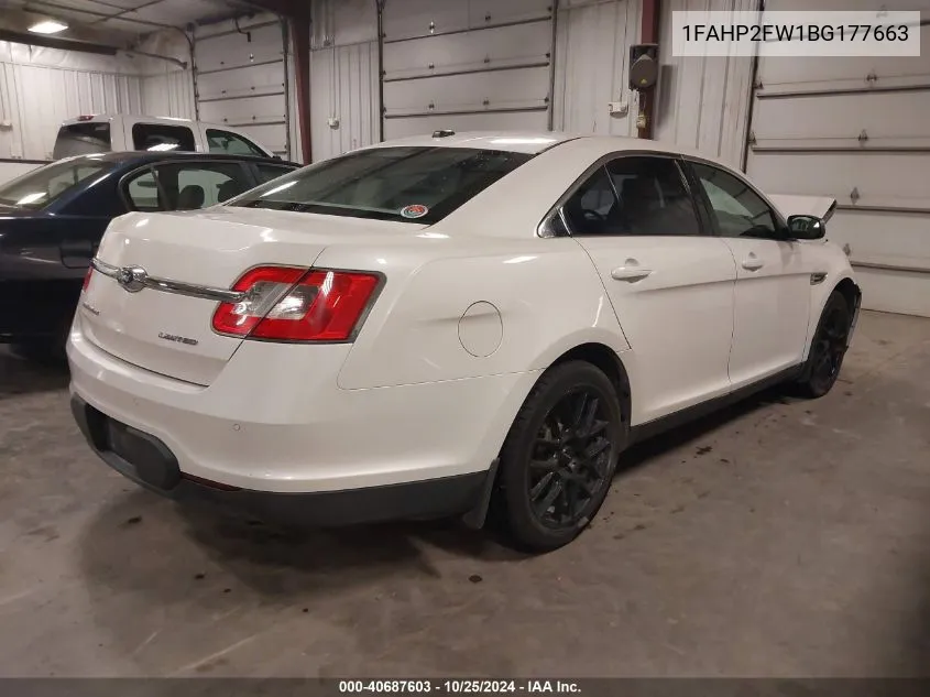 2011 Ford Taurus Limited VIN: 1FAHP2FW1BG177663 Lot: 40687603