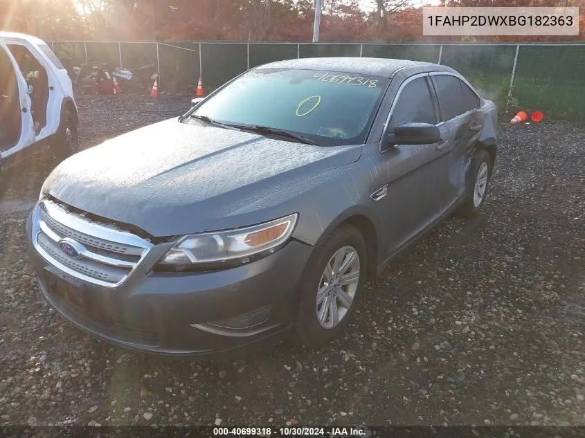 2011 Ford Taurus Se VIN: 1FAHP2DWXBG182363 Lot: 40699318