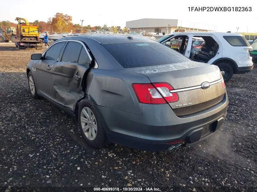 2011 Ford Taurus Se VIN: 1FAHP2DWXBG182363 Lot: 40699318