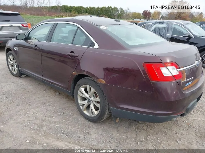 2011 Ford Taurus Sel VIN: 1FAHP2EW4BG103445 Lot: 40706162