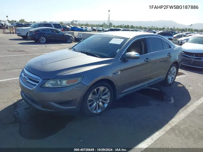 2011 Ford Taurus Limited VIN: 1FAHP2FW5BG187886 Lot: 40726649