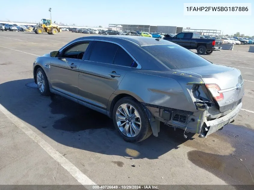 2011 Ford Taurus Limited VIN: 1FAHP2FW5BG187886 Lot: 40726649