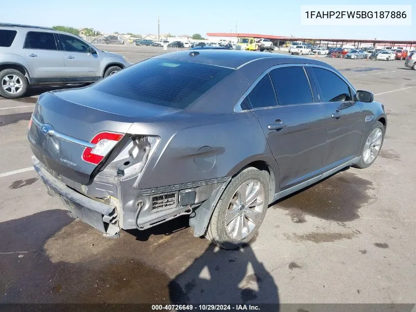 2011 Ford Taurus Limited VIN: 1FAHP2FW5BG187886 Lot: 40726649