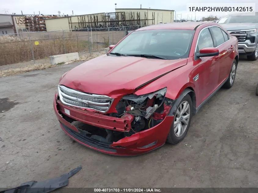 2011 Ford Taurus Sel VIN: 1FAHP2HW6BG142615 Lot: 40731703