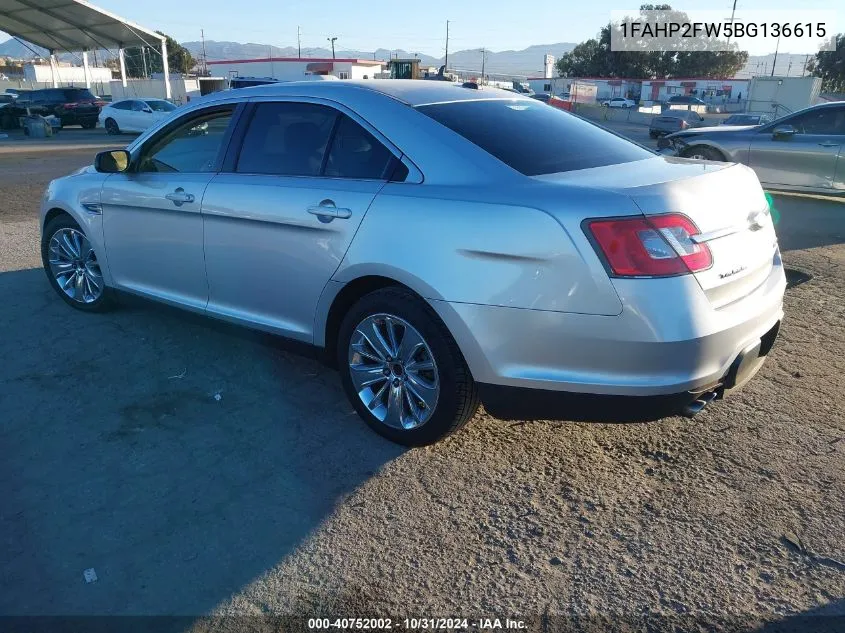 2011 Ford Taurus Limited VIN: 1FAHP2FW5BG136615 Lot: 40752002