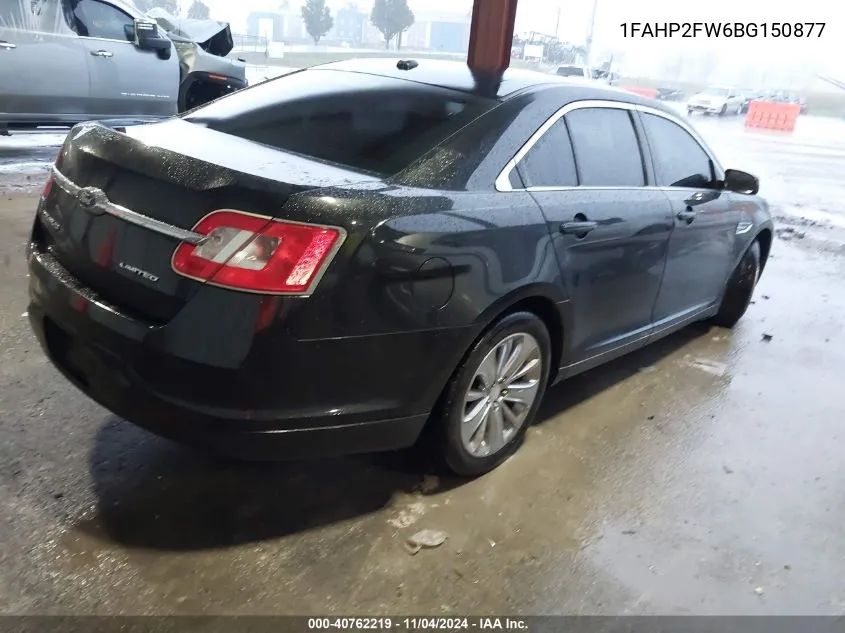 2011 Ford Taurus Limited VIN: 1FAHP2FW6BG150877 Lot: 40762219