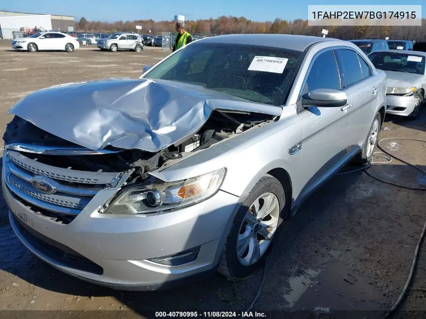 2011 Ford Taurus Sel VIN: 1FAHP2EW7BG174915 Lot: 40790995