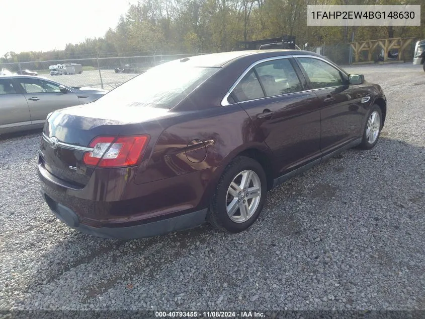 2011 Ford Taurus Sel VIN: 1FAHP2EW4BG148630 Lot: 40793455