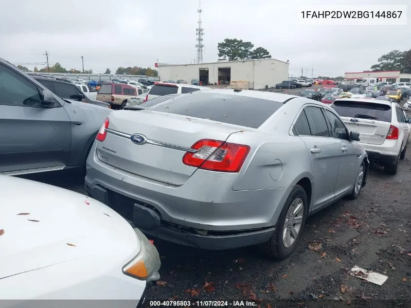 2011 Ford Taurus Se VIN: 1FAHP2DW2BG144867 Lot: 40795803