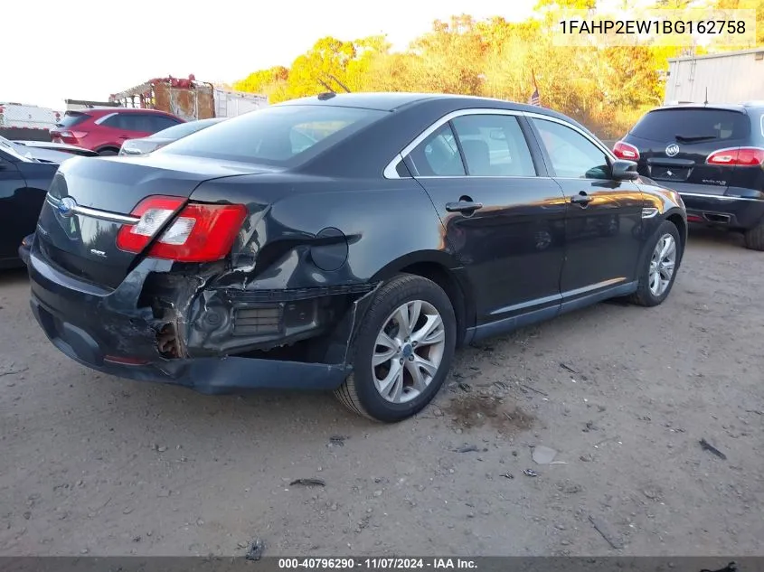 2011 Ford Taurus Sel VIN: 1FAHP2EW1BG162758 Lot: 40796290